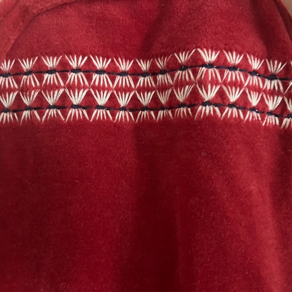 Red Velour footed European Baby Romper Made in Austria - Picture 3 of 7